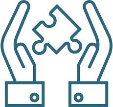 Hands and Puzzle Icon
